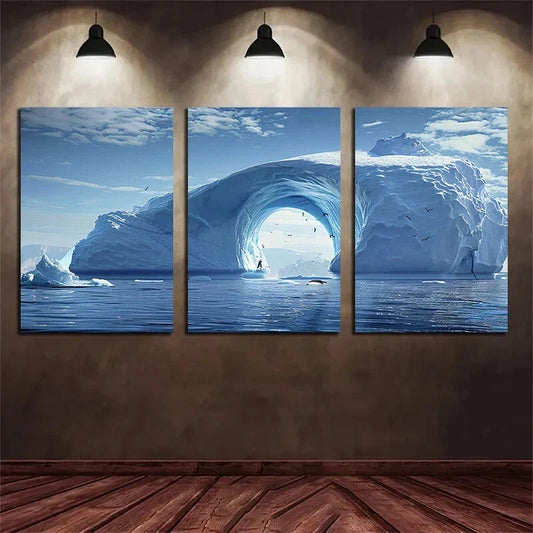 3pcs The Magnificent South Sea Iceberg Metal Print Ready to Hang Art