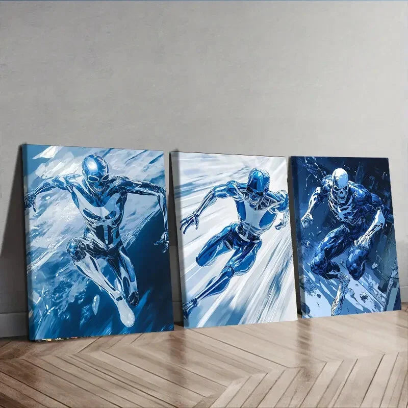 3pcs Ice Shelf Snow Dark Hero Real Perfect Wall Art Set Canvas Framed 40x60cm - High Quality Print 100% Australian Made Wall Canvas Ready to Hang