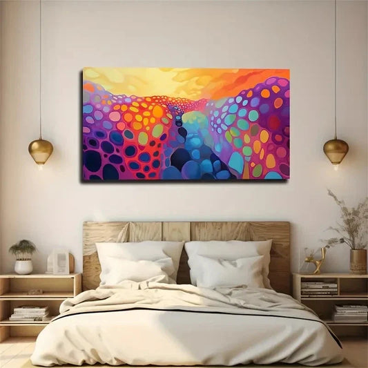 Vibrant Colorful Patterns Wall Art Canvas Office Home Room Framed 120x60cm