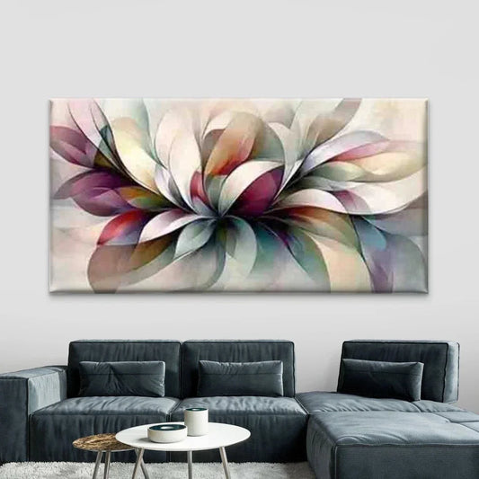 Vibrant Modern Abstract Floral Wall Art Canvas Office Home Room Framed 80x45cm