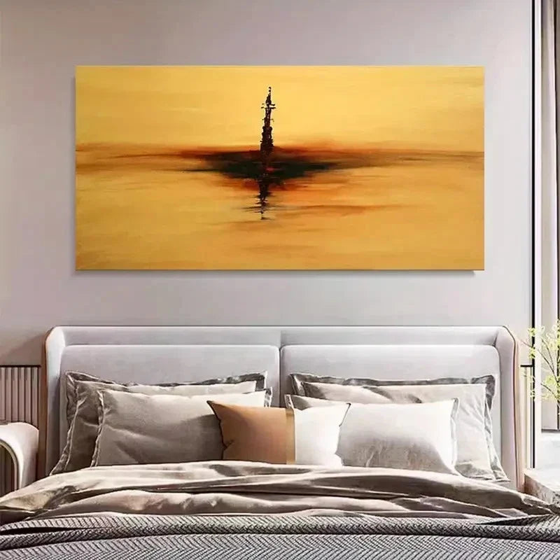 Lonely Lighthouse Abstract Landscape Wall Art Canvas Office Home Room Framed 120x60cm