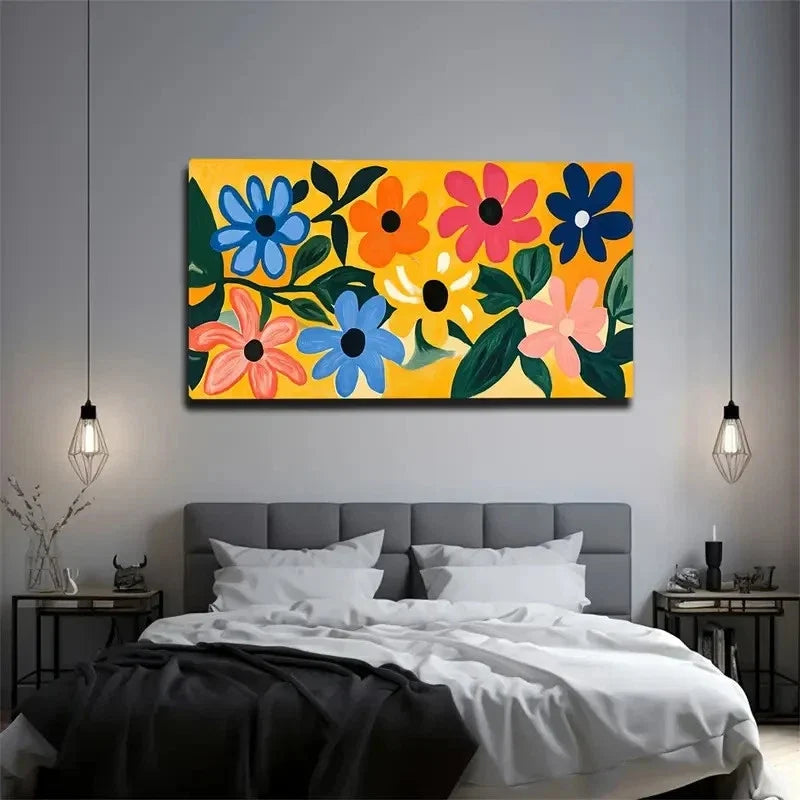 Dark Green Leaves Abstract Wall Art Canvas Office Home Room Framed 120x60cm
