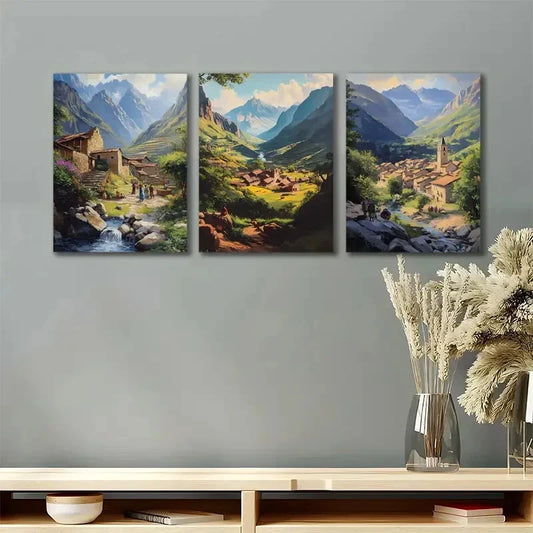 3pcs Kurdish Countryside Scebery Metal Print Ready to Hang Art