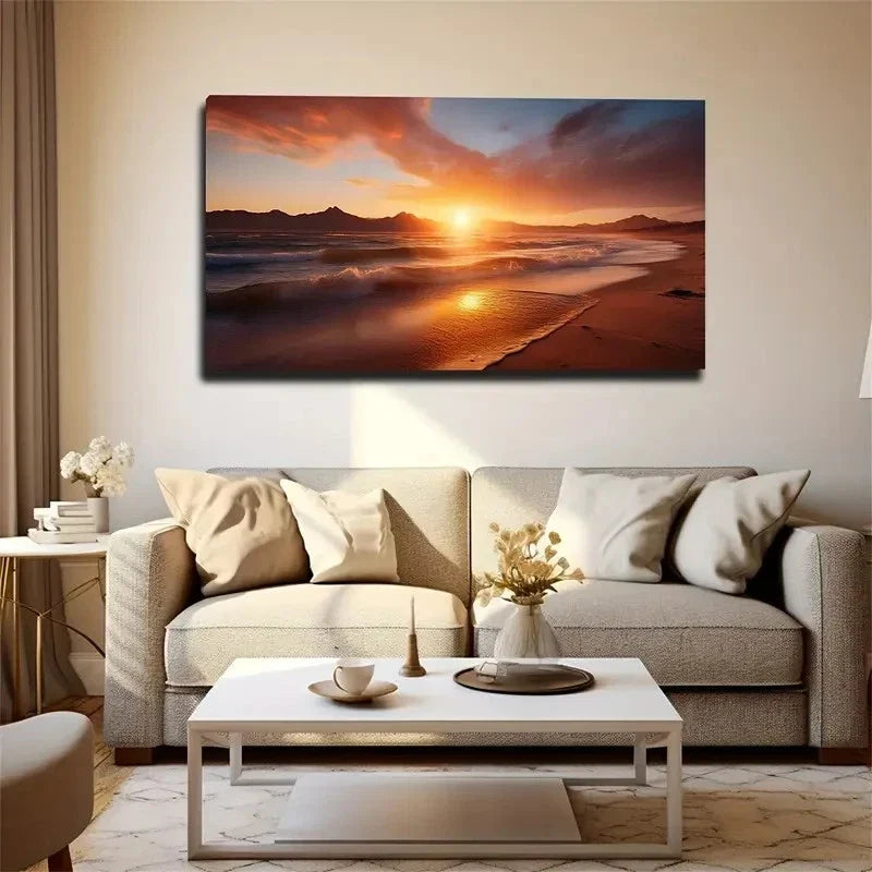 Nice Looking Wall Art Canvas Office Home Room Framed 80x45cm