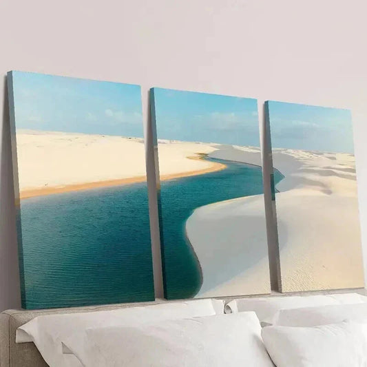 3pcs Brazil Atlantic Coast Landscape Wall Art Set Canvas Framed 40x60cm - High Quality Print 100% Australian Made Wall Canvas Ready to Hang