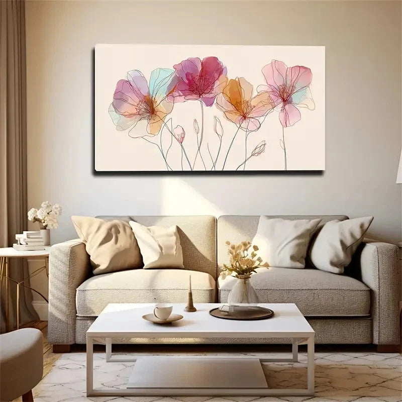Easy Peel & Stick Adhesive Wall Art Canvas Office Home Room Framed 80x45cm