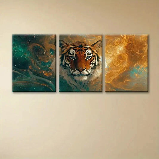 3pcs Beautiful Tiger Metal Print Ready to Hang Art
