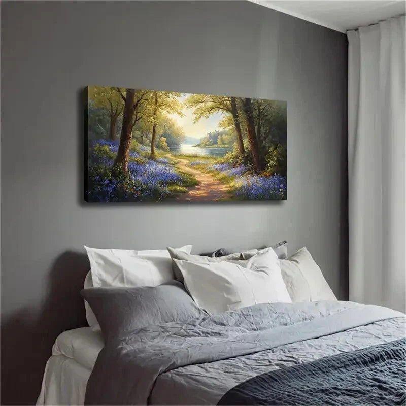 Country Landscape Nature Scene Wall Art Canvas Office Home Room Framed 120x60cm