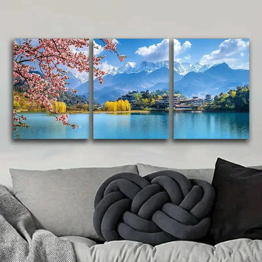 3pcs Featuring Lijiang, Yunnan, Metal Print Ready to Hang Art