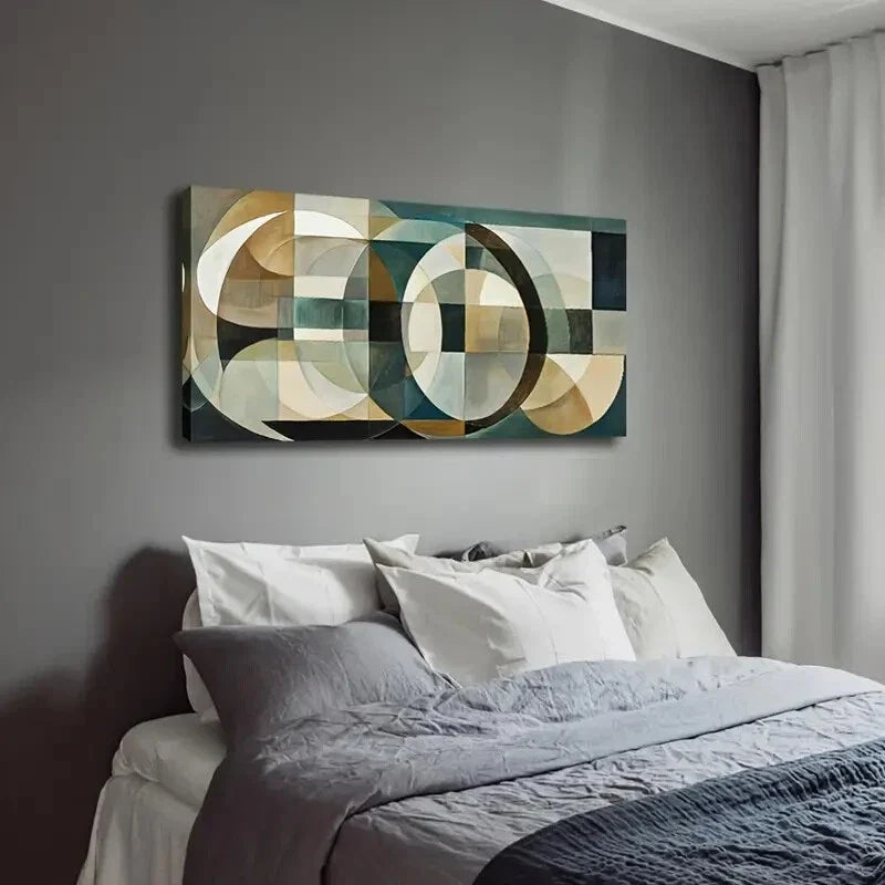 Abstract Geometric Design Wall Art Canvas Office Home Room Framed 120x60cm