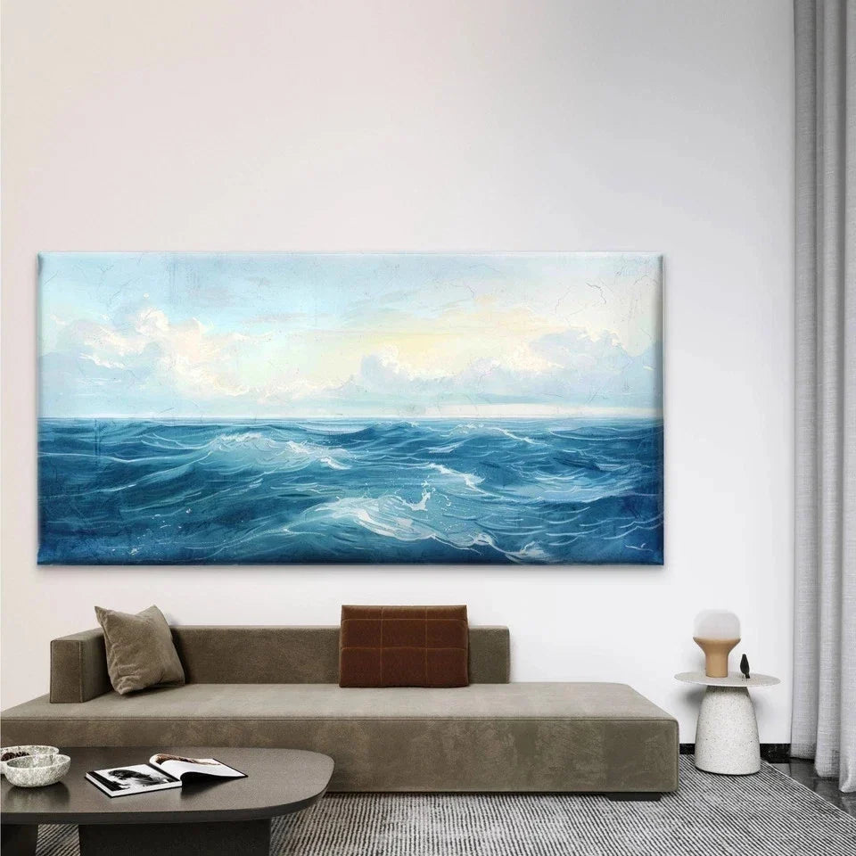 Beauty of the Open Sea Wall Art Canvas Office Home Room Framed 80x45cm