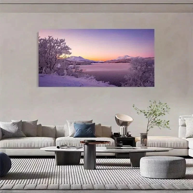 Ice And Snow World Trees Wall Art Canvas Office Home Room Framed 120x60cm