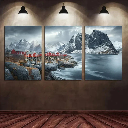 3pcs Scenic Mountain Landscape Metal Print Ready to Hang Art