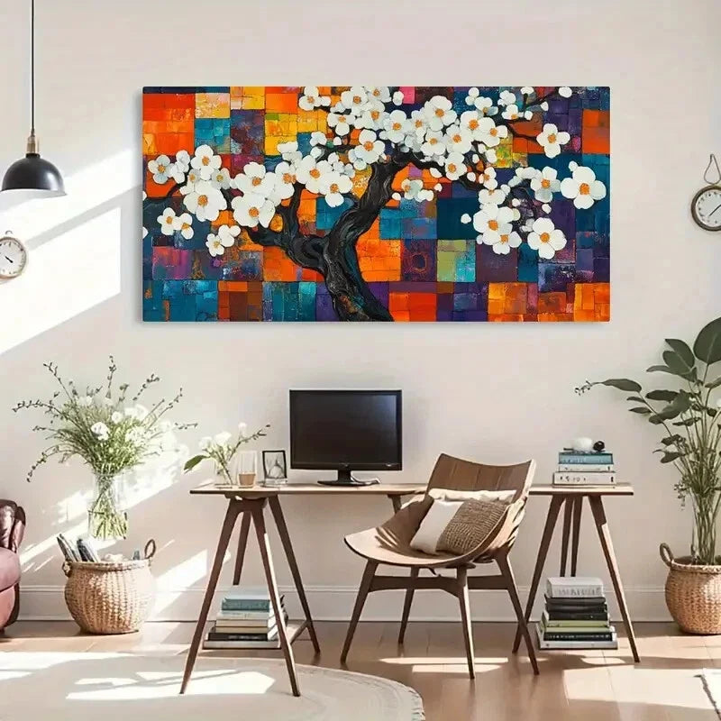 Minimalist Floral & Geometric Wall Art Canvas Office Home Room Framed 120x60cm