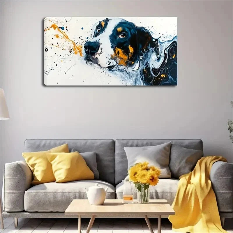 Abstract Splatter Design Modern Wall Art Canvas Office Home Room Framed 120x60cm