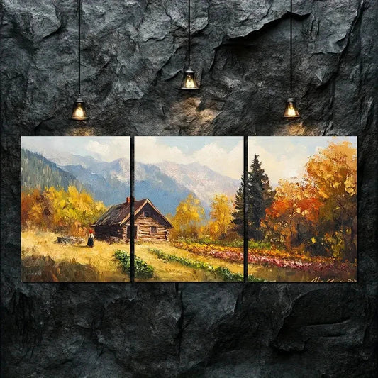 3pcs Autumn Scenery Nature Beauty Perfect Wall Art Set Canvas Framed 40x60cm - High Quality Print 100% Australian Made Wall Canvas Ready to Hang