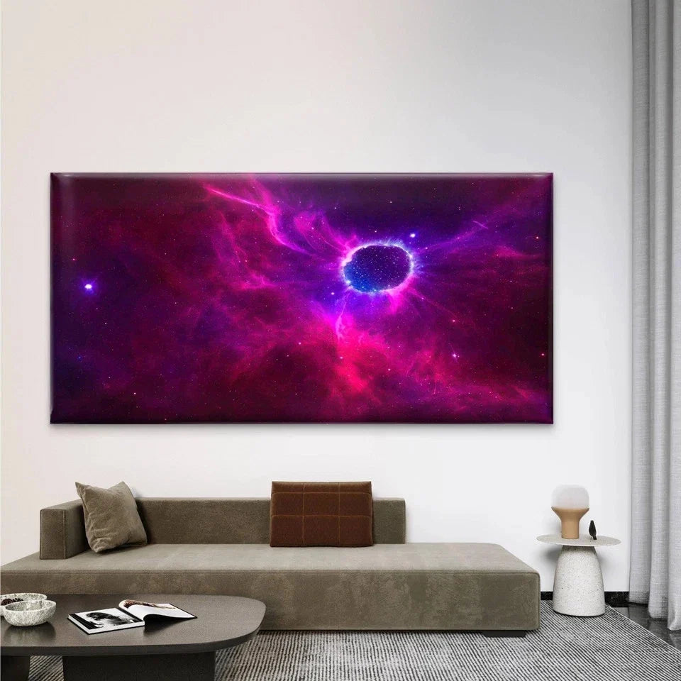 Space Background Realistic Wall Art Canvas Office Home Room Framed 80x45cm