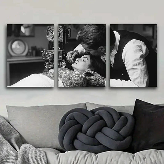3pcs c Modern Style, Tattoo Artist Metal Print Ready to Hang Art