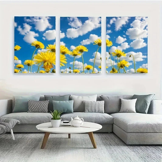 3pcs Majestic White Wolf And a Blacksimple Metal Print Ready to Hang Art