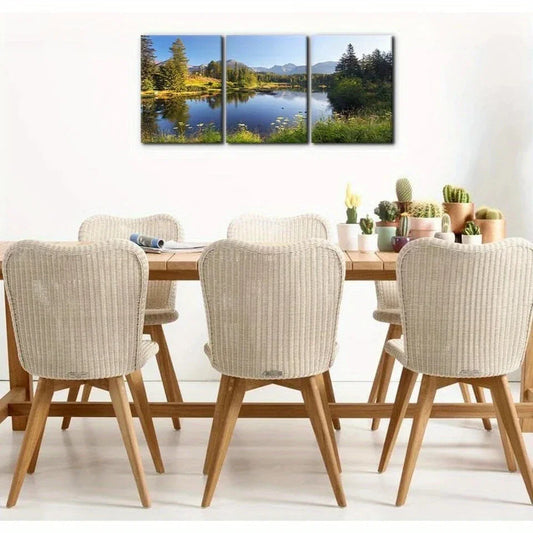 3pcs Nature Mountain and Lake Metal Print Ready to Hang Art