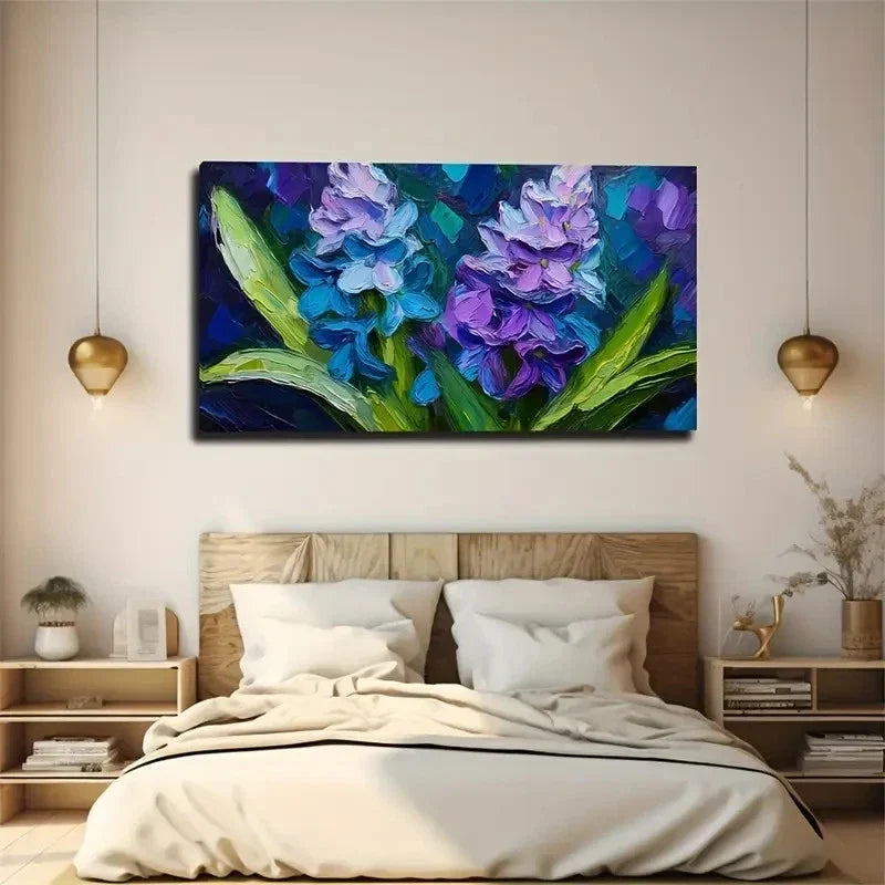 Modern Purple Cockscomb Wall Art Canvas Office Home Room Framed 80x45cm