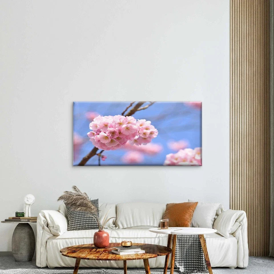 Blossom Tree Nature Background Wall Art Canvas Office Home Room Framed 80x45cm