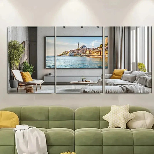 3pcs Scenic City Landscape Turkey Metal Print Ready to Hang Art