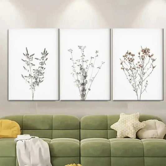 3pcs Farmhouse Botanical Plant Metal Print Ready to Hang Art