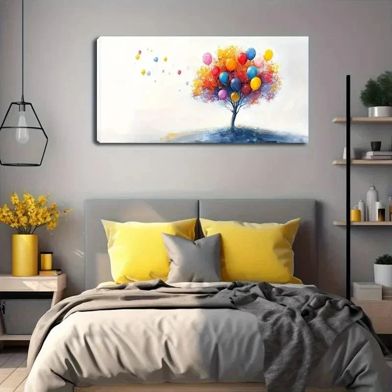 Vibrant Tree with Colorful Wall Art canvas office home room framed 120x60cm