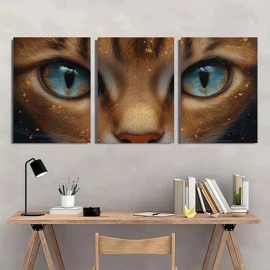 3pcs Ancient Style Animal Paintings Metal Print Ready to Hang Art