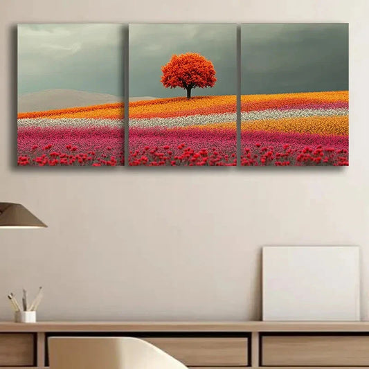3pcs A Large Field of Roses in Rows Decoration Wall Art Set Canvas Framed 40x60cm - High Quality Print 100% Australian Made Wall Canvas Ready to Hang