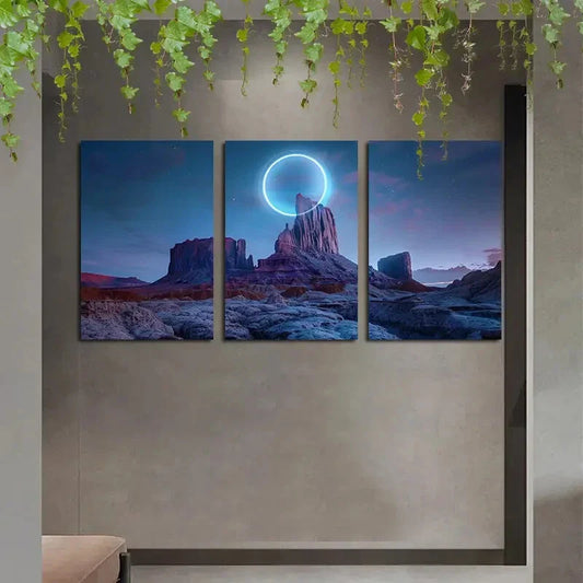 3pcs Isolated Mountain Modern Metal Print Ready to Hang Art