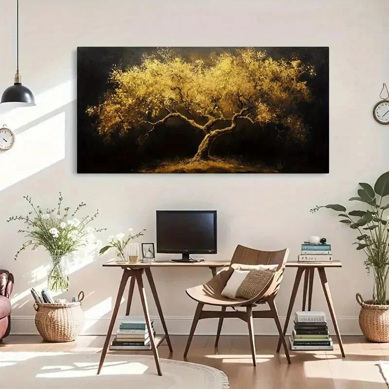 Plant & Tree Trunk Design Wall Art Canvas Office Home Room Framed 120x60cm