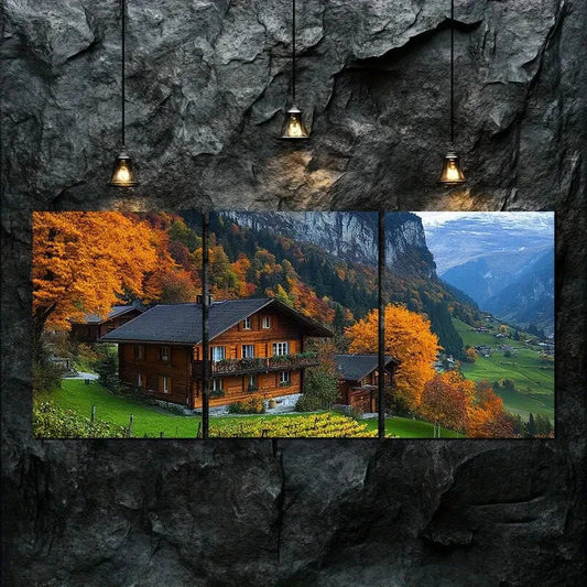 3pcs Vibrant Mountain & Forest Scenery Perfect Wall Art Set Canvas Framed 40x60cm - High Quality Print 100% Australian Made Wall Canvas Ready to Hang