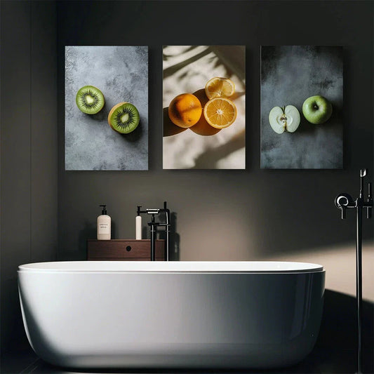 3pcs Fruit Theme Under the Sunshine Metal Print Ready to Hang Art