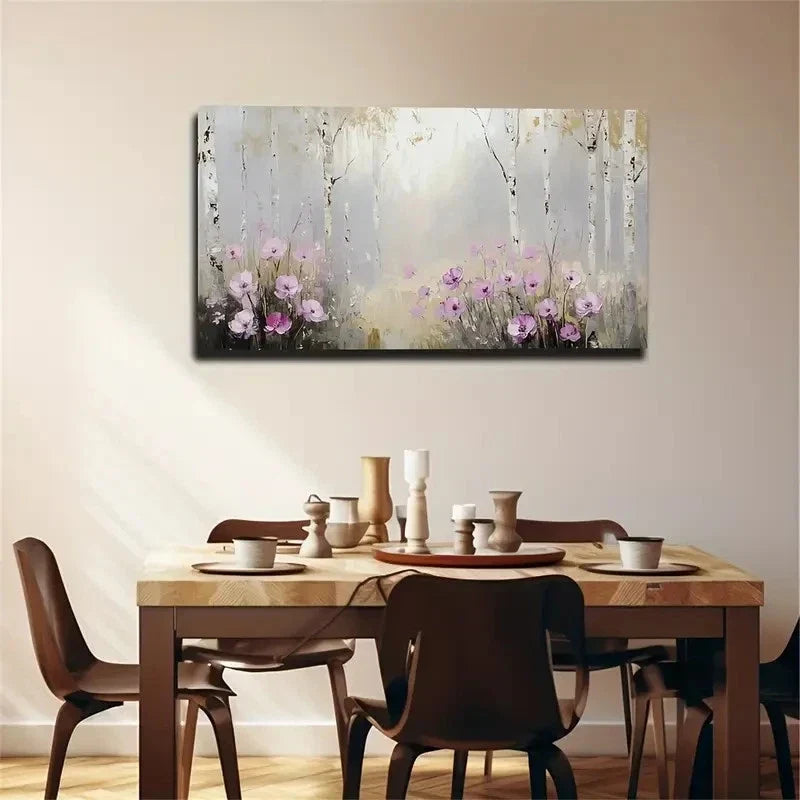 Birch Tree Branches And Leaves Wall Art Canvas Office Home Room Framed 120x60cm