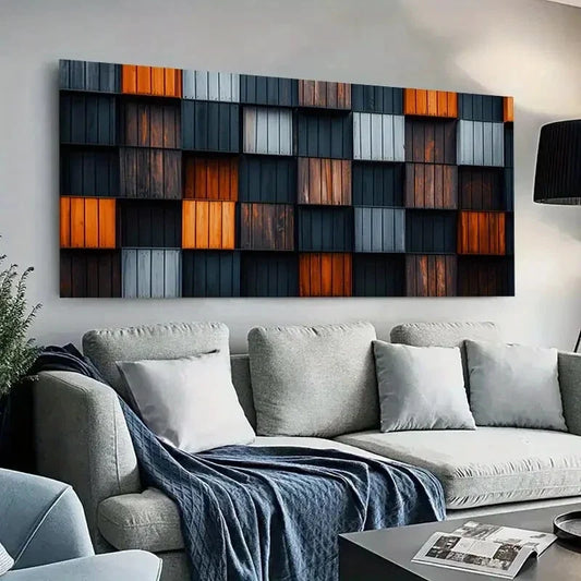 Modern Geometric Textured Wall Art Canvas Office Home Room Framed 120x60cm