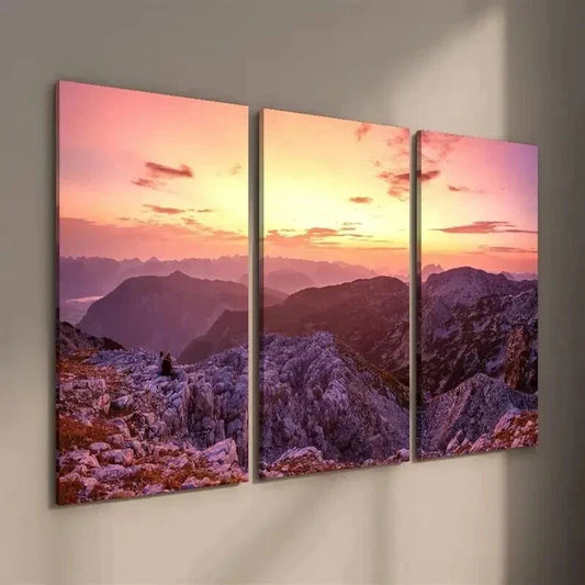 3pcs Krippenstein Sunrise Mountain Landscape Wall Art Set Canvas Framed 40x60cm - High Quality Print 100% Australian Made Wall Canvas Ready to Hang
