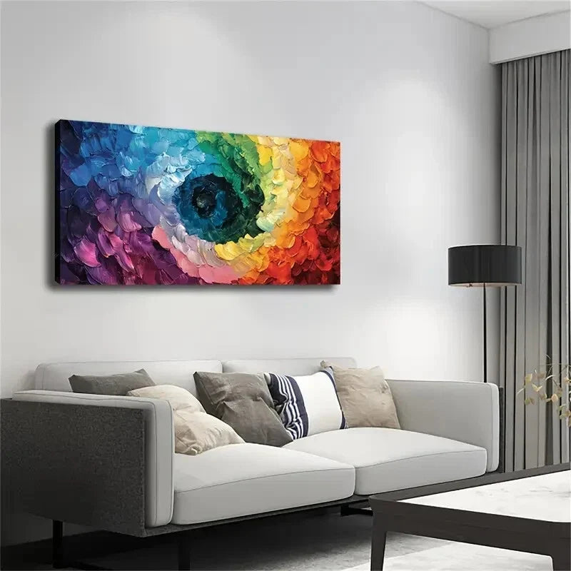 Colorful Swirl Design Modern Wall Art Canvas Office Home Room Framed 120x60cm