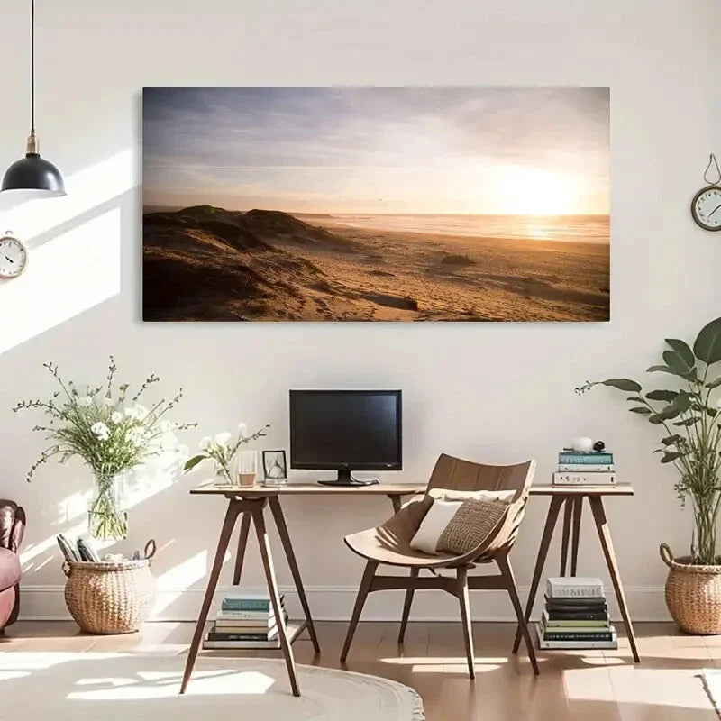 Natural Landscape Ocean Seaside Wall Art Canvas Office Home Room Framed 80x45cm