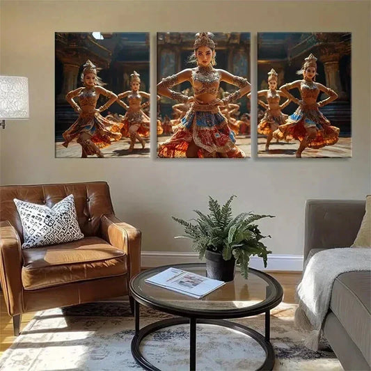3pcs Traditional Dance Performance Prefect Wall Art Set Canvas Framed 40x60cm - High Quality Print 100% Australian Made Wall Canvas Ready to Hang
