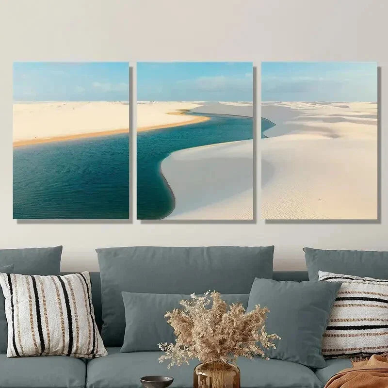 3pcs Brazil's Atlantic Wall Art Set Canvas Framed 40x60cm - High Quality Print 100% Australian Made Wall Canvas Ready to Hang