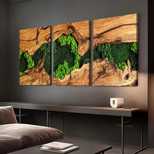 3pcs Abstract Tree Forest From Over View Wall Art Set Canvas Framed 40x60cm - High Quality Print 100% Australian Made Wall Canvas Ready to Hang