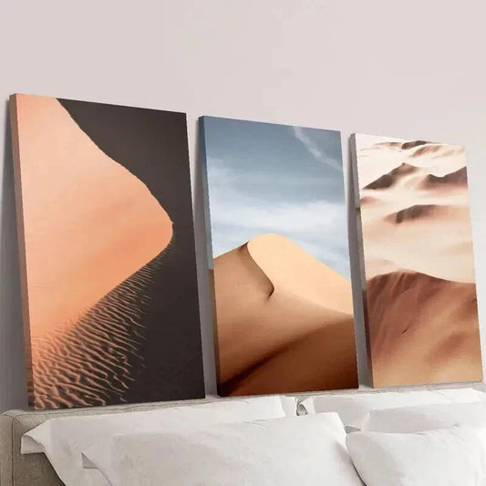 3pcs Namibia Sand Dunes Desert Landscape Wall Art Set Canvas Framed 40x60cm - High Quality Print 100% Australian Made Wall Canvas Ready to Hang