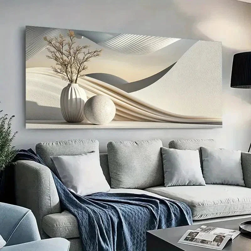 Beige Brown Palette Décor Wall Art Canvas Office Home Room Framed 120x60cm