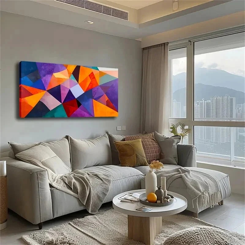 Modern Geometric Design Décor Wall Art Canvas Office Home Room Framed 120x60cm