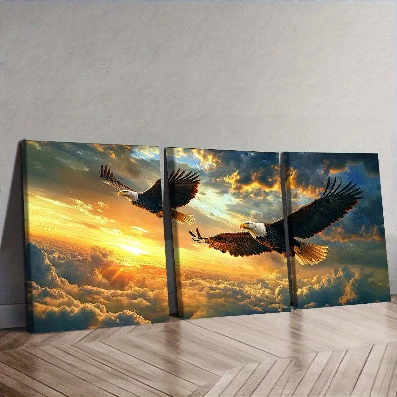 3pcs Eagle Framed Canvas Sky Nature Wall Art Set Canvas Framed 40x60cm - High Quality Print 100% Australian Made Wall Canvas Ready to Hang