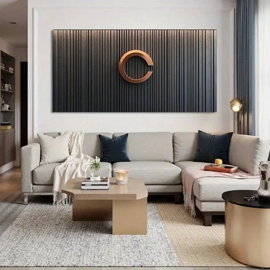 Modern Minimalist Copper Wall Art Canvas Office Home Room Framed 120x60cm
