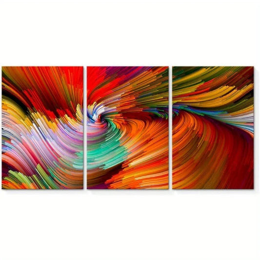3pcs Gorgeous Petard Colourful Red Blue Yellow Metal Print Ready to Hang Art