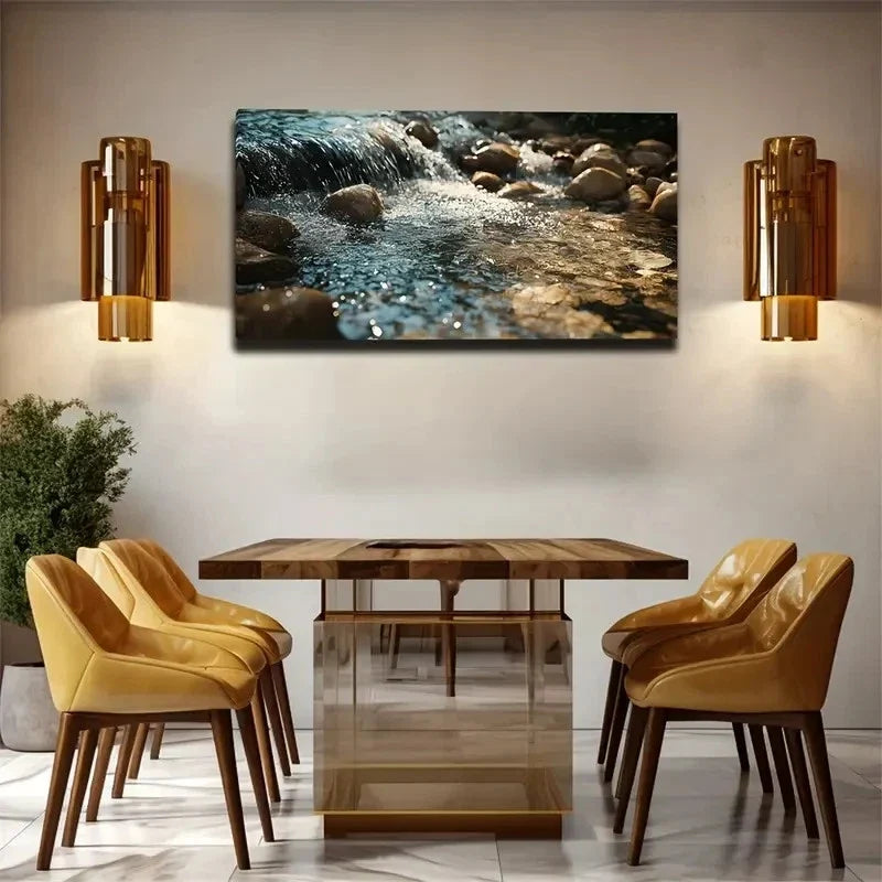 The Brown Rocks Distributed Wall Art Canvas Office Home Room Framed 80x45cm